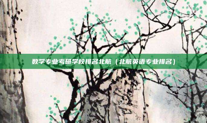 数学专业考研学校排名北航(北航英语专业排名)
