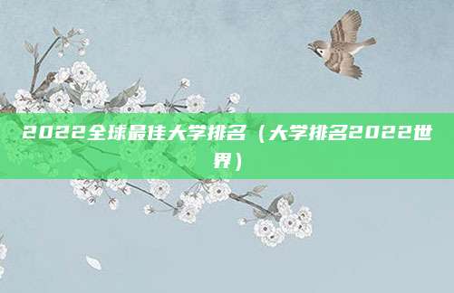 2022全球最佳大学排名(大学排名2022世界)