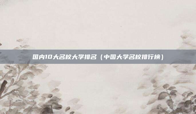 国内10大名校大学排名(中国大学名校排行榜)