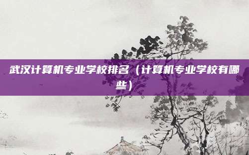 武汉计算机专业学校排名(计算机专业学校有哪些)
