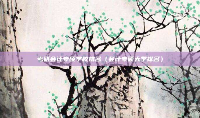 考研会计专硕学校排名(会计专硕大学排名)