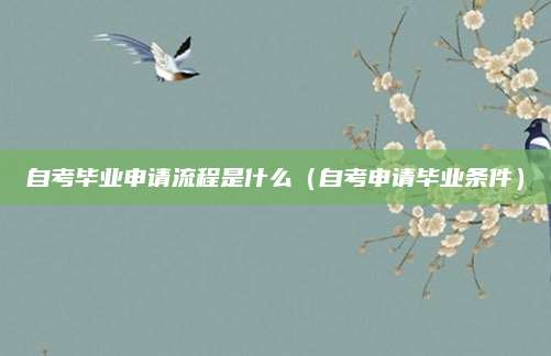 自考毕业申请流程是什么（自考申请毕业条件）