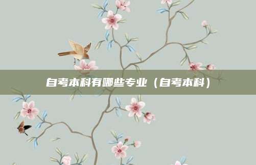 自考本科有哪些专业（自考本科）