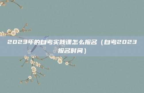 2023年的自考实践课怎么报名（自考2023报名时间）