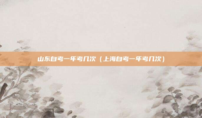 山东自考一年考几次（上海自考一年考几次）