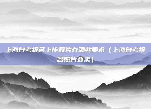 上海自考报名上传照片有哪些要求（上海自考报名照片要求）