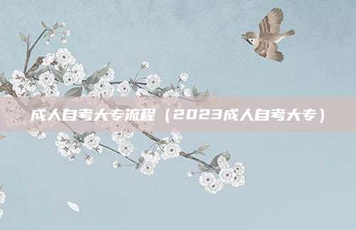 成人自考大专流程（2023成人自考大专）