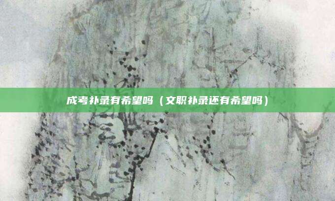 成考补录有希望吗（文职补录还有希望吗）