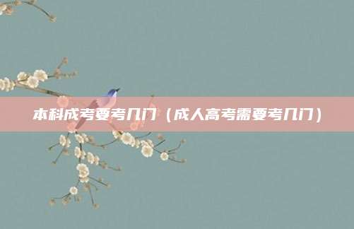 本科成考要考几门（成人高考需要考几门）