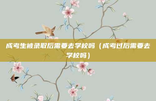 成考生被录取后需要去学校吗（成考过后需要去学校吗）