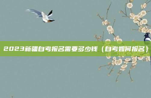 2023新疆自考报名需要多少钱（自考如何报名）