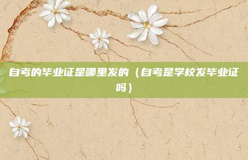 自考的毕业证是哪里发的（自考是学校发毕业证吗）