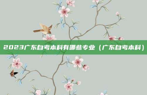 2023广东自考本科有哪些专业（广东自考本科）