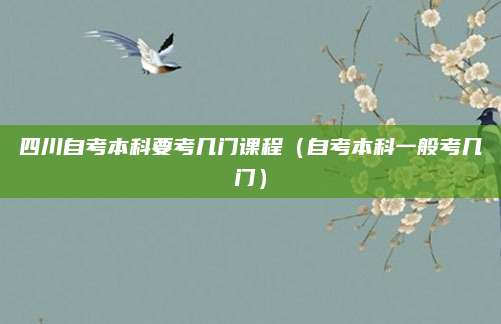 四川自考本科要考几门课程（自考本科一般考几门）