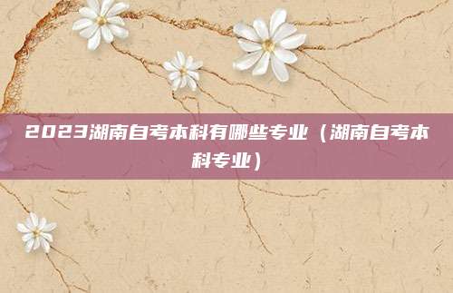 2023湖南自考本科有哪些专业（湖南自考本科专业）