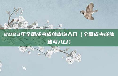 2023年全国成考成绩查询入口（全国成考成绩查询入口）