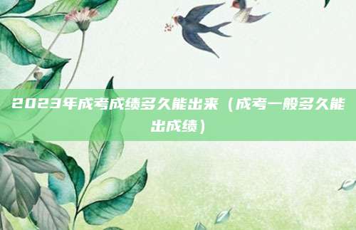 2023年成考成绩多久能出来（成考一般多久能出成绩）