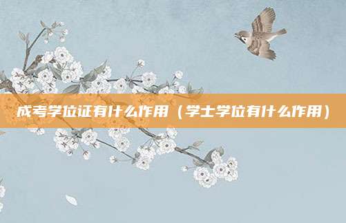 成考学位证有什么作用（学士学位有什么作用）