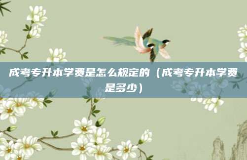 成考专升本学费是怎么规定的（成考专升本学费是多少）