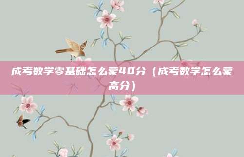 成考数学零基础怎么蒙40分（成考数学怎么蒙高分）
