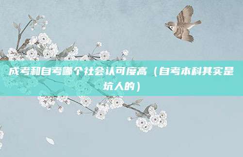 成考和自考哪个社会认可度高（自考本科其实是坑人的）