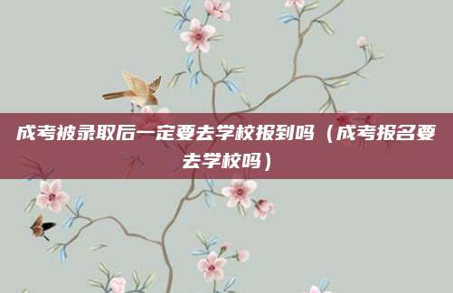 成考被录取后一定要去学校报到吗（成考报名要去学校吗）