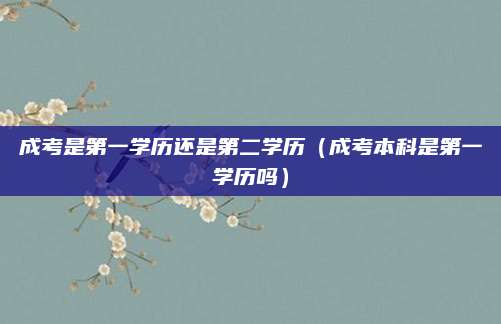 成考是第一学历还是第二学历（成考本科是第一学历吗）