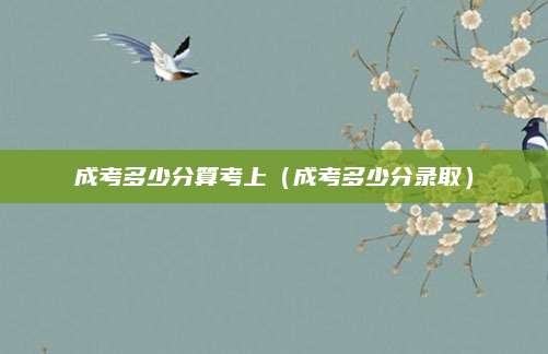 成考多少分算考上（成考多少分录取）