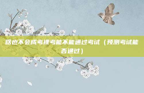 啥也不会成考裸考能不能通过考试（预测考试能否通过）