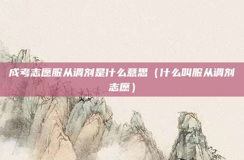 成考志愿服从调剂是什么意思（什么叫服从调剂志愿）