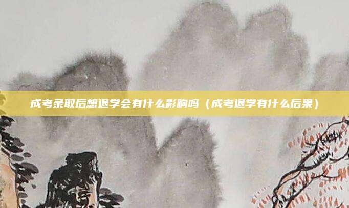 成考录取后想退学会有什么影响吗（成考退学有什么后果）