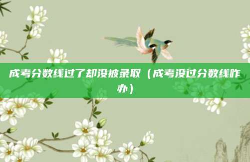 成考分数线过了却没被录取（成考没过分数线咋办）