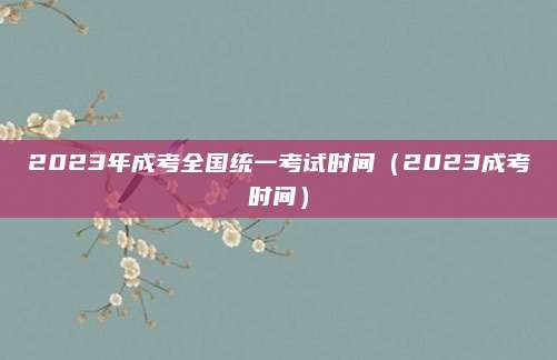 2023年成考全国统一考试时间（2023成考时间）