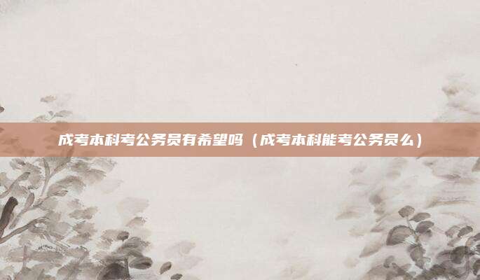 成考本科考公务员有希望吗（成考本科能考公务员么）