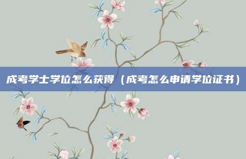 成考学士学位怎么获得（成考怎么申请学位证书）