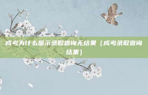 成考为什么显示录取查询无结果（成考录取查询结果）