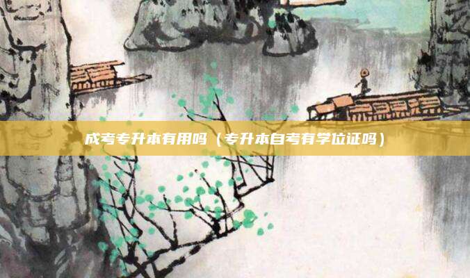 成考专升本有用吗（专升本自考有学位证吗）