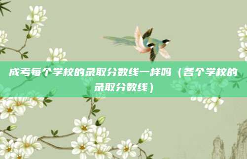 成考每个学校的录取分数线一样吗（各个学校的录取分数线）