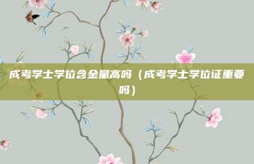 成考学士学位含金量高吗（成考学士学位证重要吗）