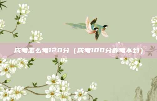 成考怎么考120分（成考100分都考不到）