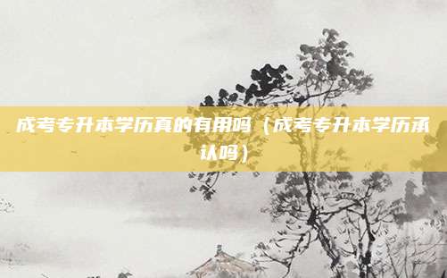 成考专升本学历真的有用吗（成考专升本学历承认吗）