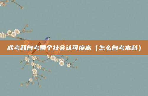 成考和自考哪个社会认可度高（怎么自考本科）