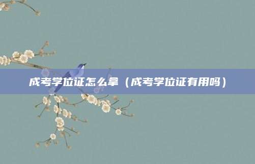 成考学位证怎么拿（成考学位证有用吗）