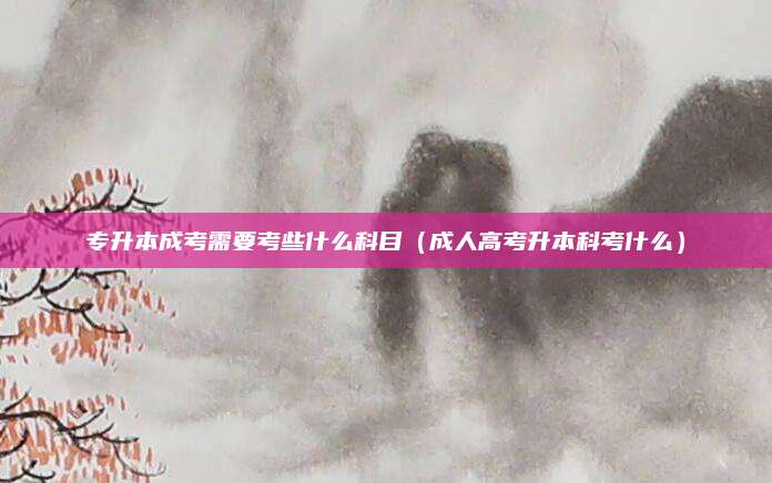 专升本成考需要考些什么科目（成人高考升本科考什么）