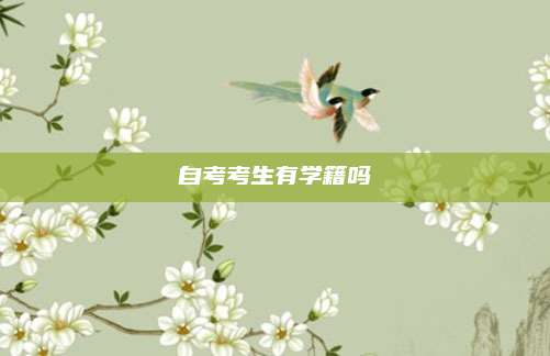 自考考生有学籍吗