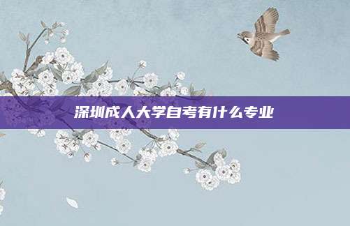 深圳成人大学自考有什么专业