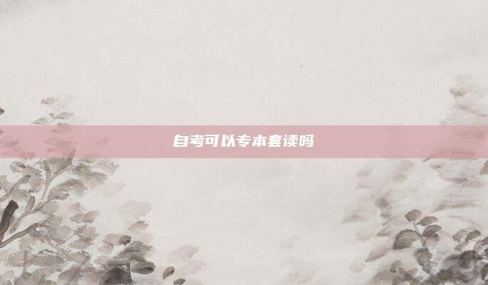 自考可以专本套读吗