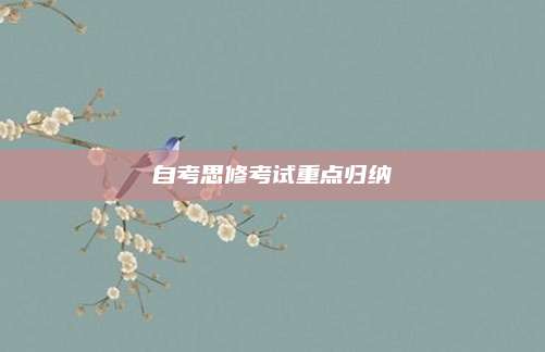 自考思修考试重点归纳