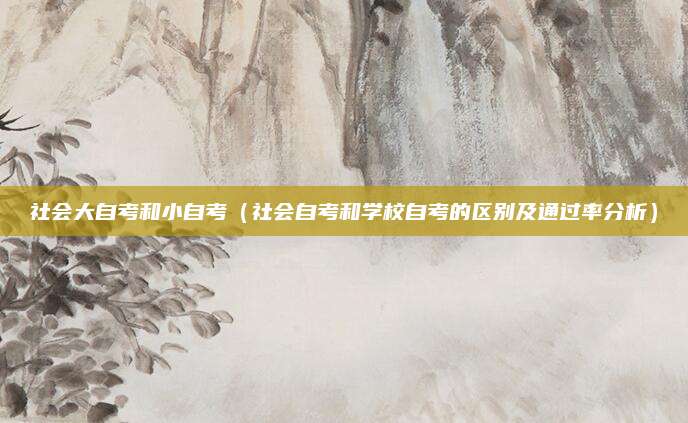 社会大自考和小自考（社会自考和学校自考的区别及通过率分析）