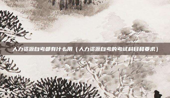 人力资源自考都有什么用（人力资源自考的考试科目和要求）